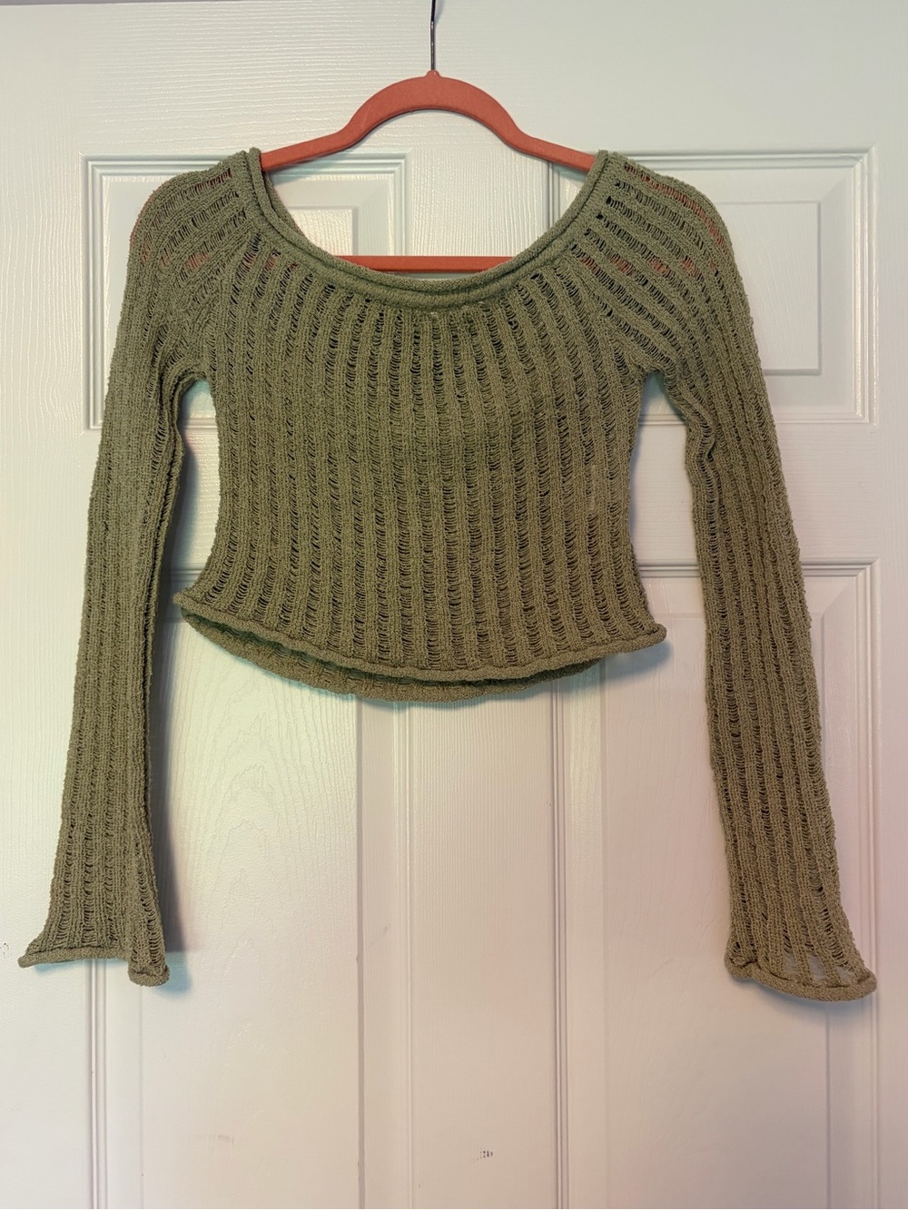 Cotton On Olive Green Off-The-Shoulder Knit Sweater
